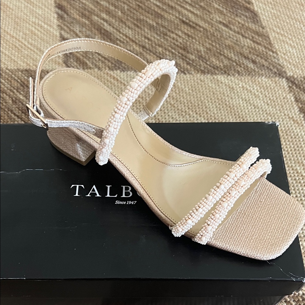 Talbots Women's Tan Beaded Sandals